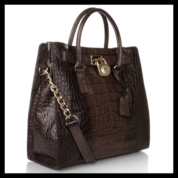 Michael Kors Large NS Hamilton Croc Leather Tote - Picture 2 of 9